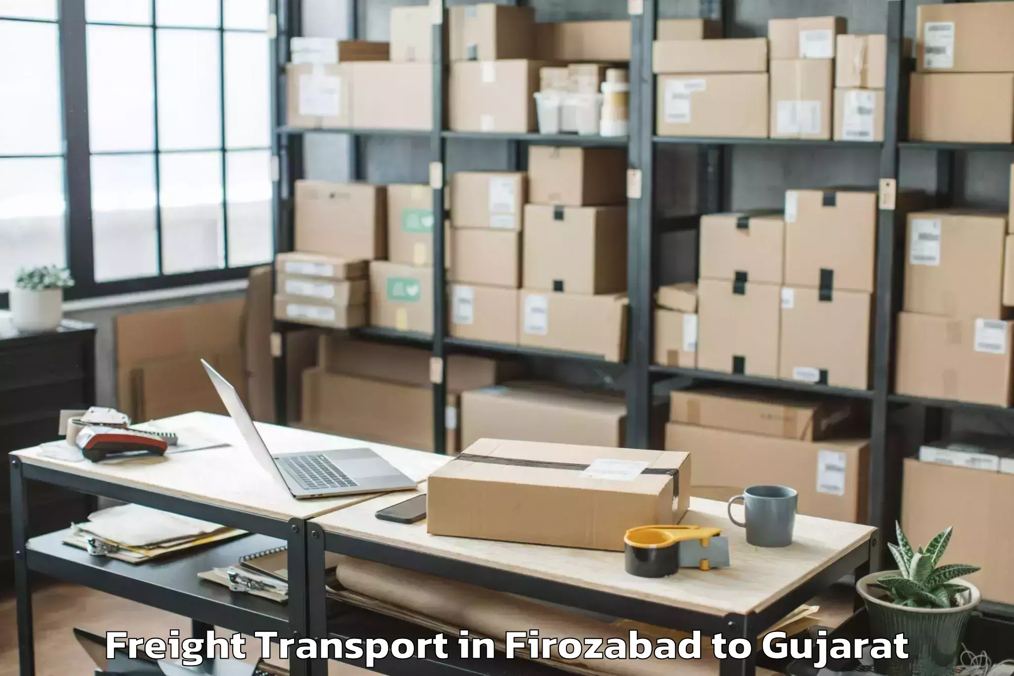 Trusted Firozabad to Khambhaliya Freight Transport